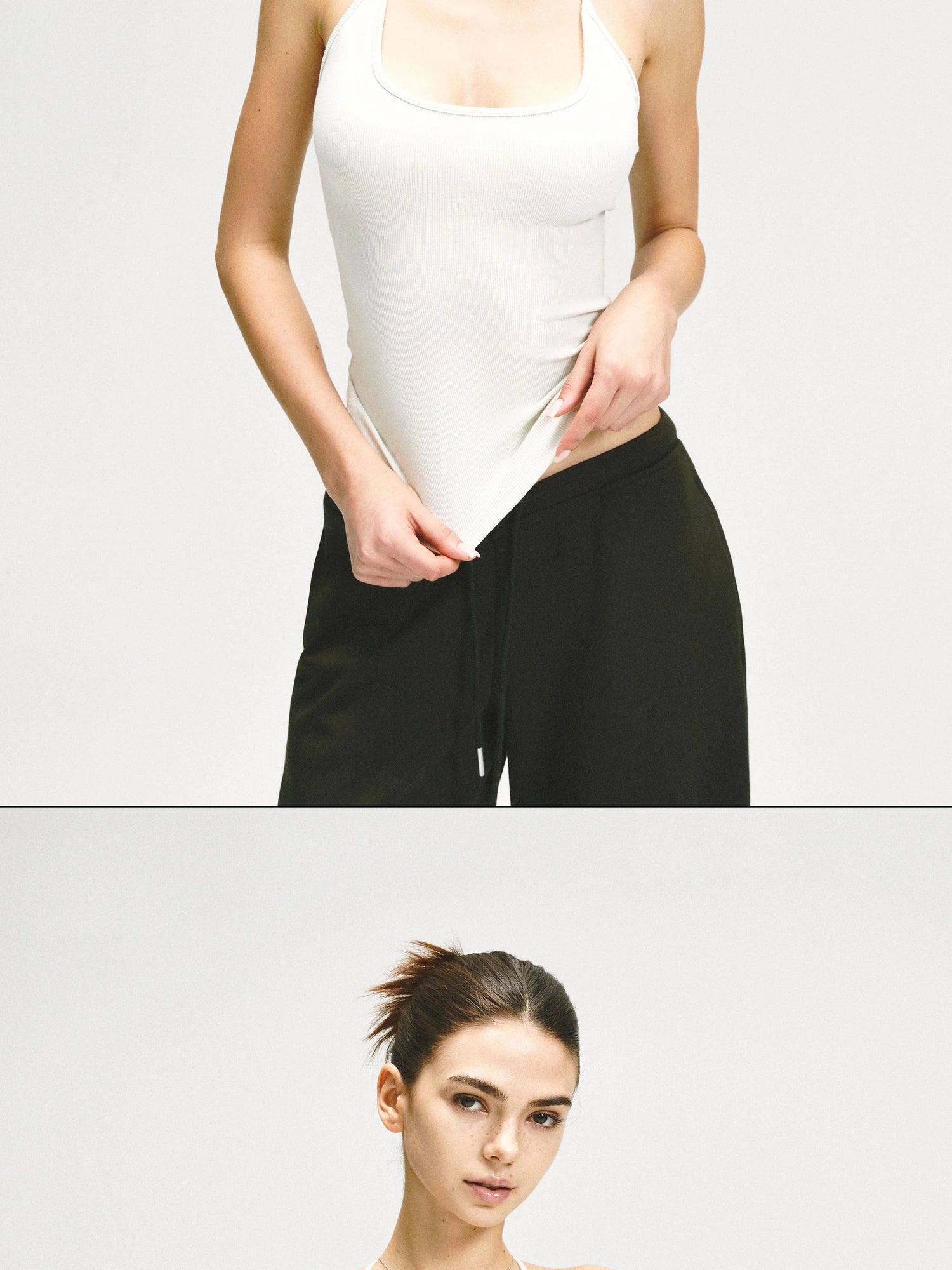 kvkv Adjustable Y Back Yoga Cami Top In Oatmeal