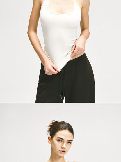 kvkv Adjustable Y Back Yoga Cami Top In Oatmeal