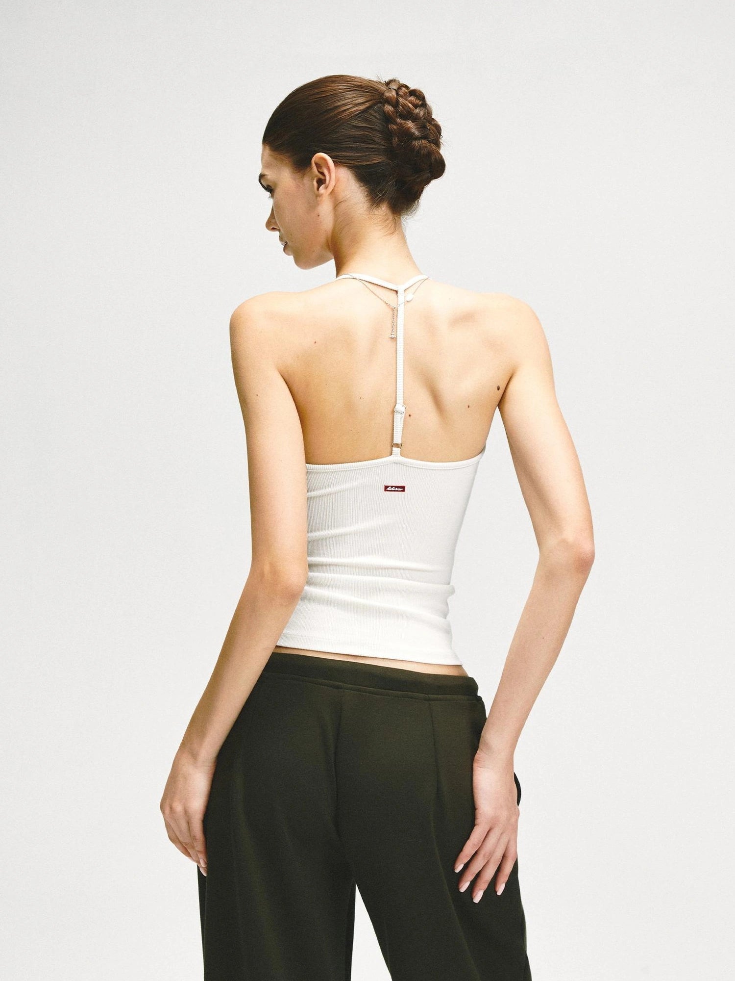 kvkv Adjustable Y Back Yoga Cami Top In Oatmeal