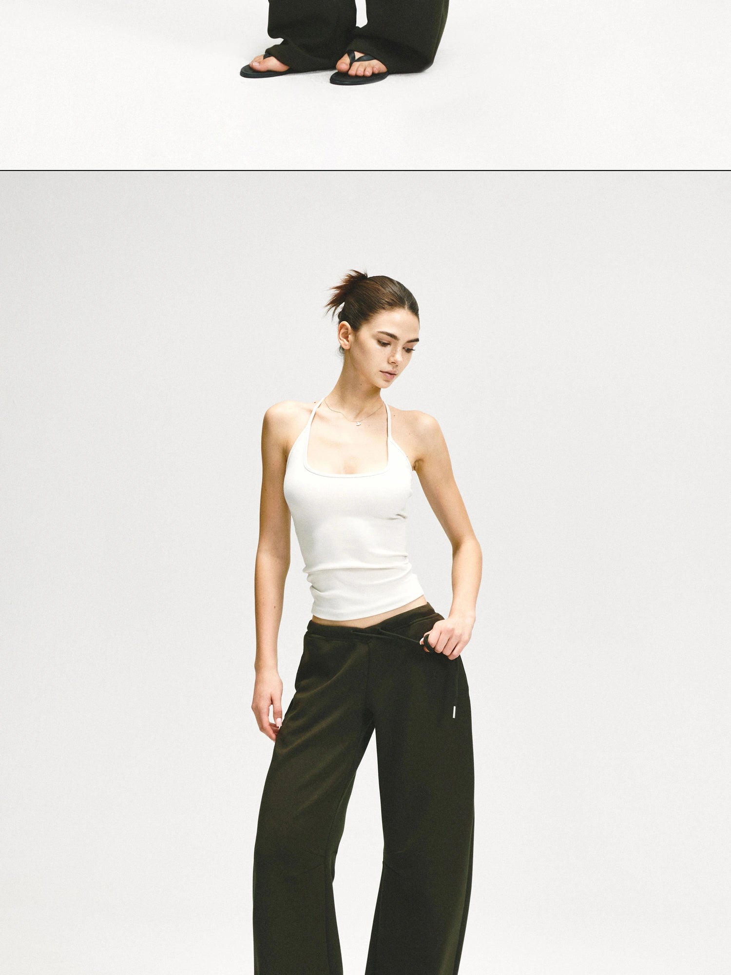 kvkv Adjustable Y Back Yoga Cami Top In Oatmeal