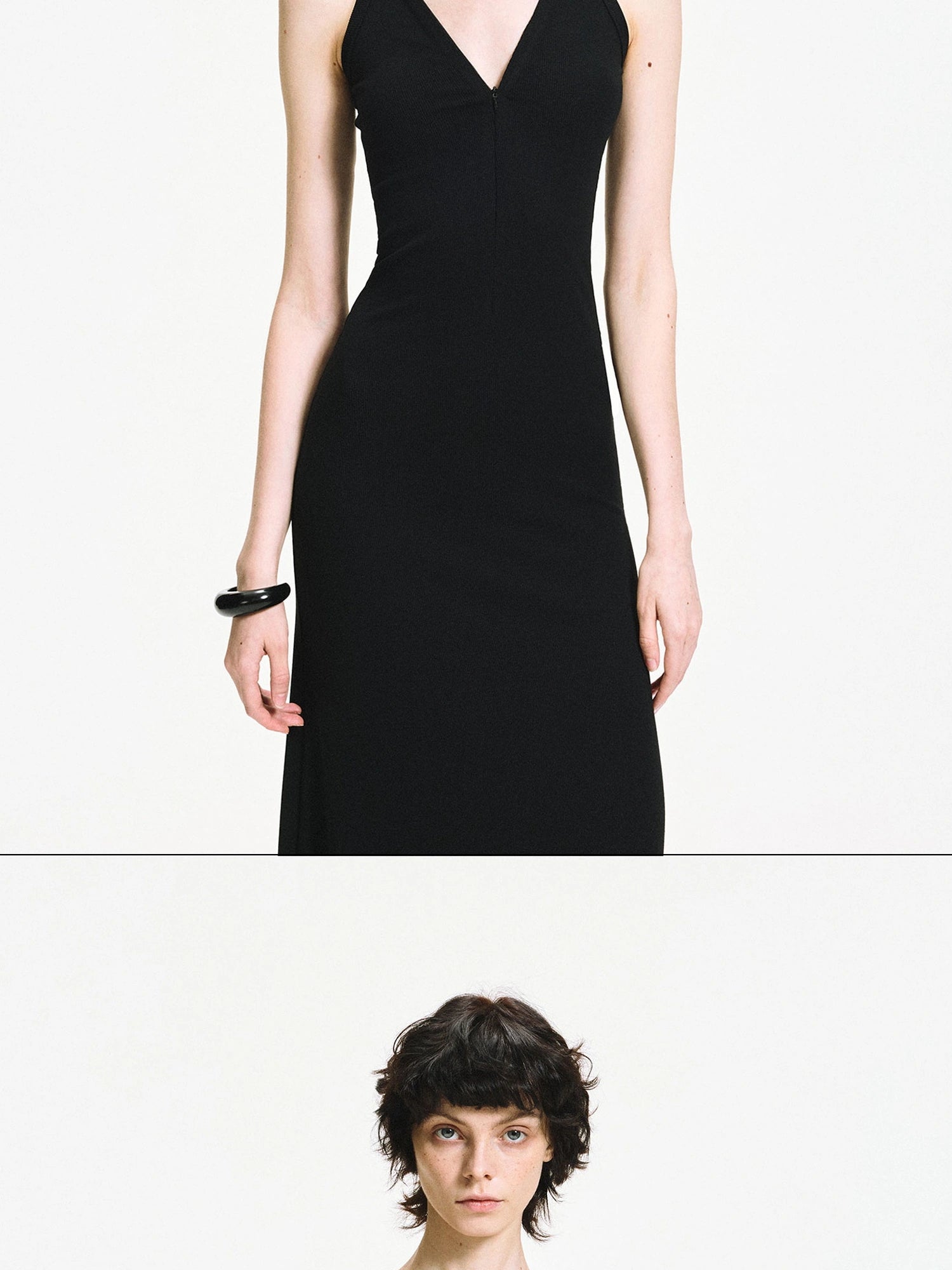 kvkv Adjustable Zipper Ribbed Slim Fit Long Sports Dress