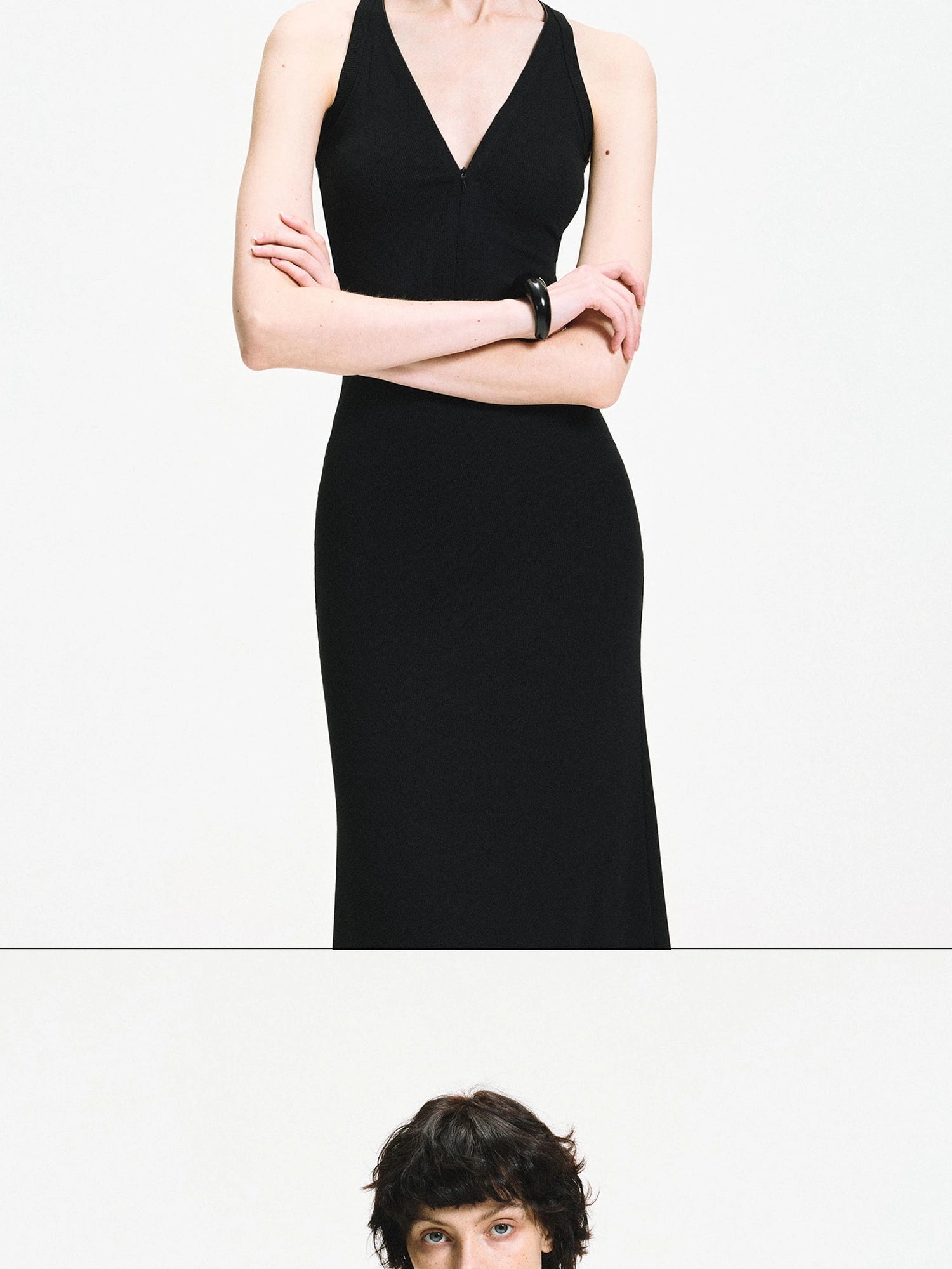 kvkv Adjustable Zipper Ribbed Slim Fit Long Sports Dress