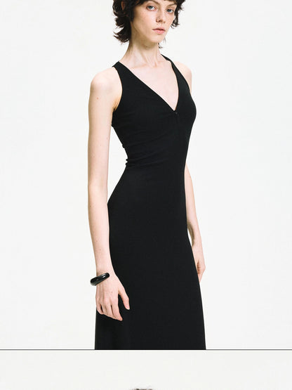 kvkv Adjustable Zipper Ribbed Slim Fit Long Sports Dress