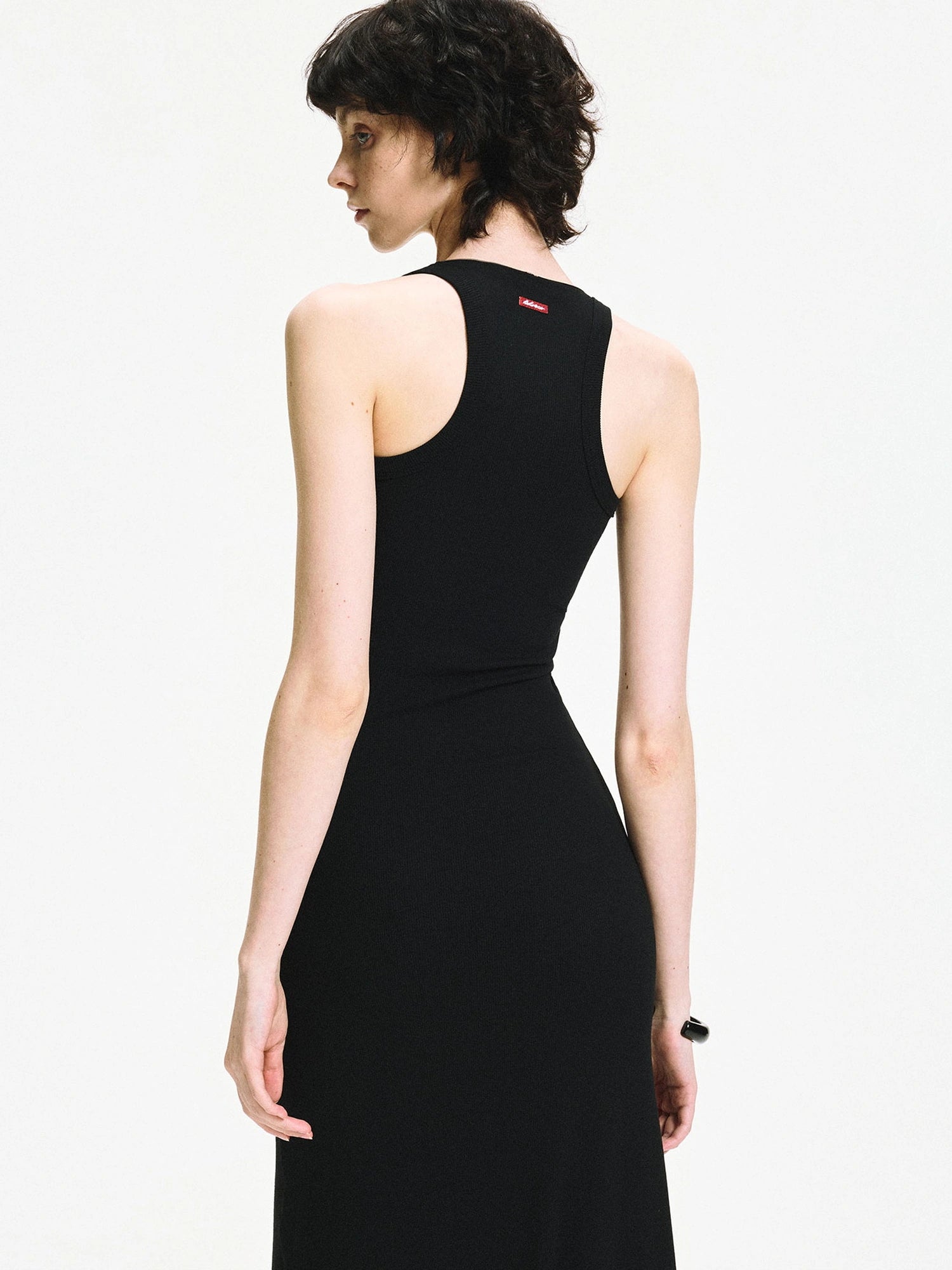 kvkv Adjustable Zipper Ribbed Slim Fit Long Sports Dress