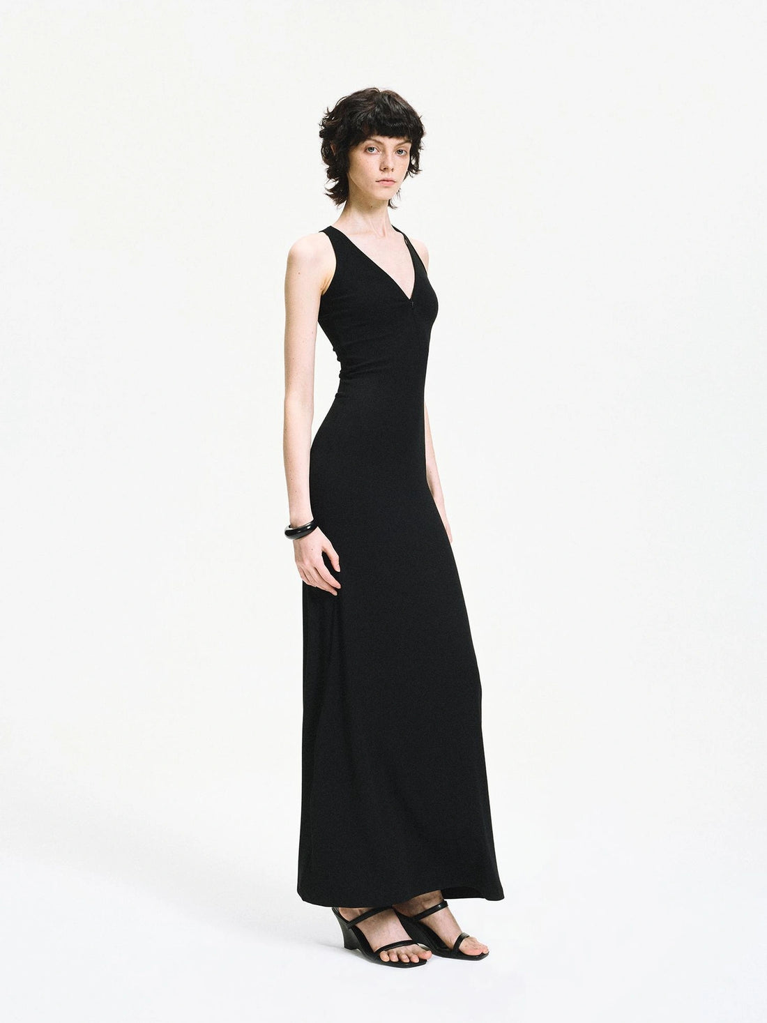 kvkv Adjustable Zipper Ribbed Slim Fit Long Sports Dress