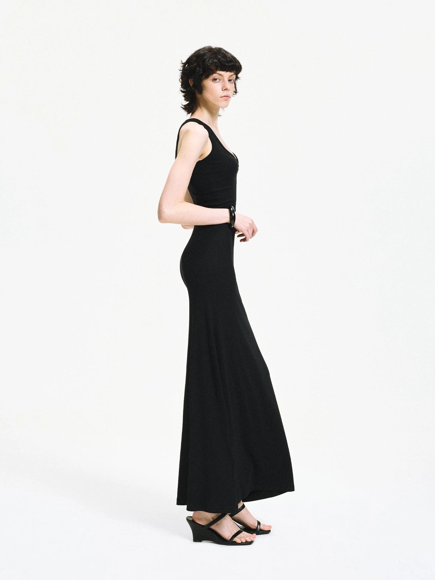kvkv Adjustable Zipper Ribbed Slim Fit Long Sports Dress