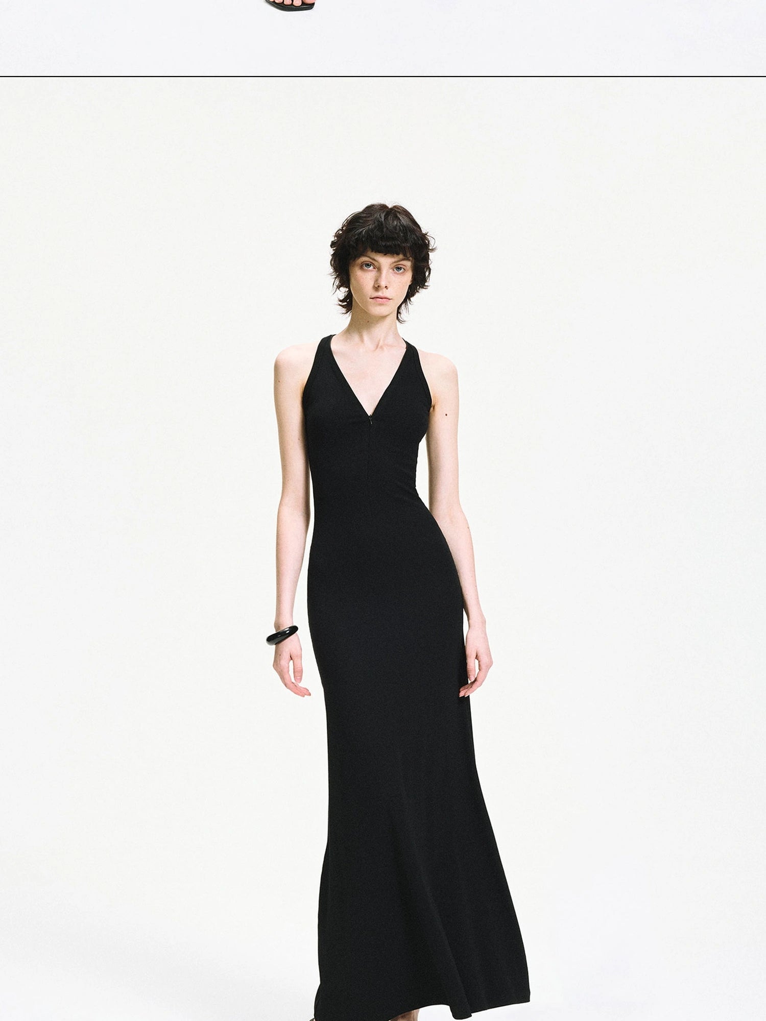 kvkv Adjustable Zipper Ribbed Slim Fit Long Sports Dress