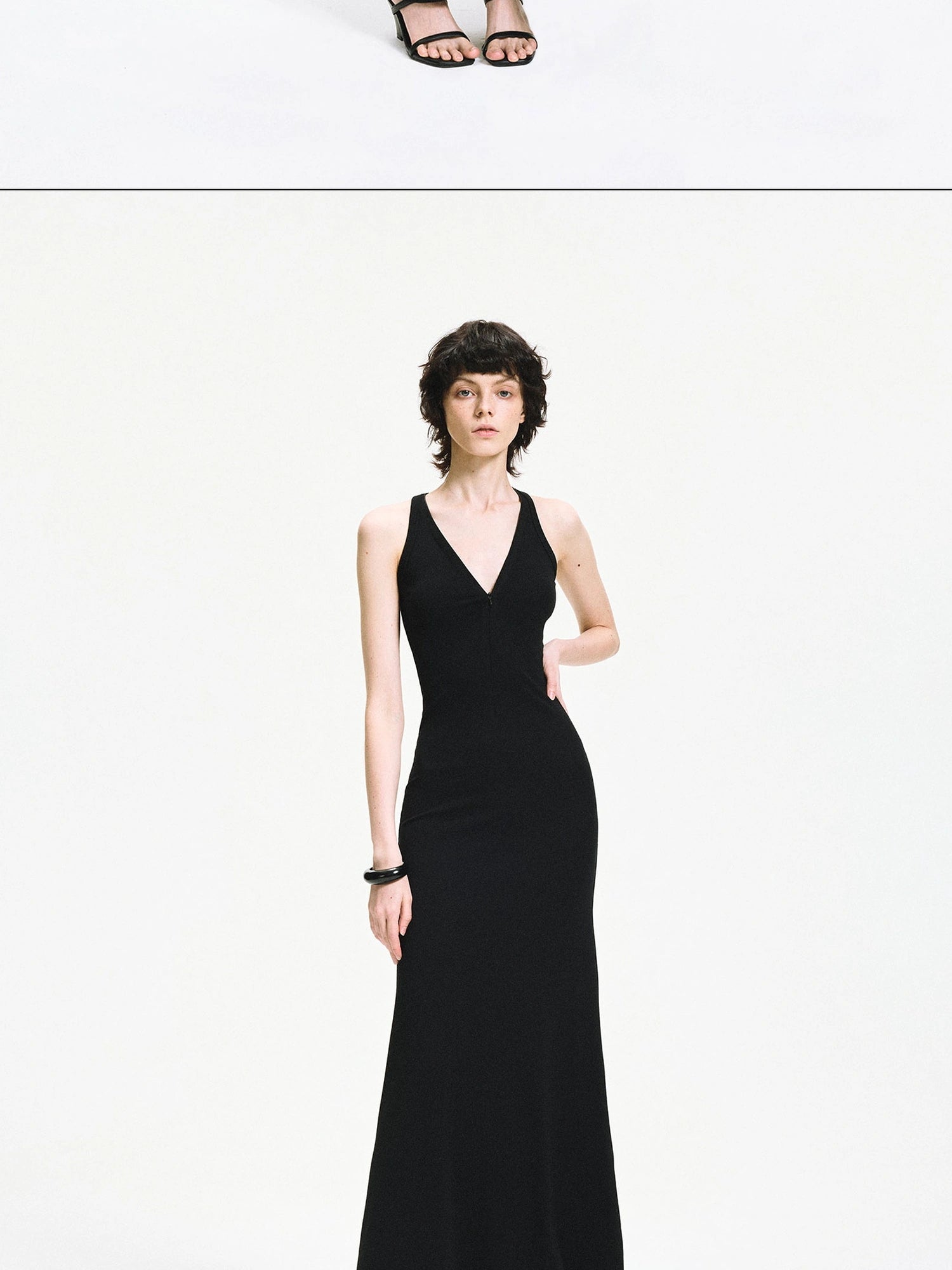 kvkv Adjustable Zipper Ribbed Slim Fit Long Sports Dress