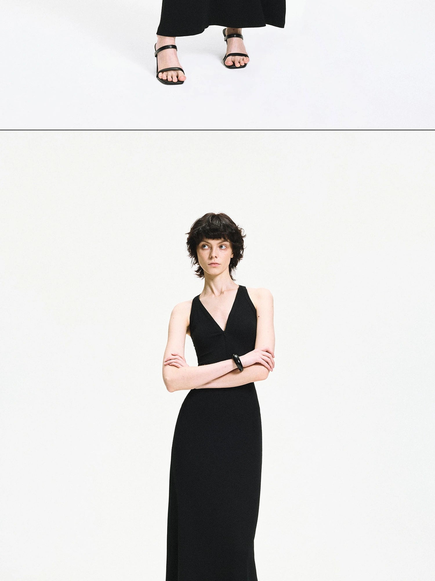 kvkv Adjustable Zipper Ribbed Slim Fit Long Sports Dress