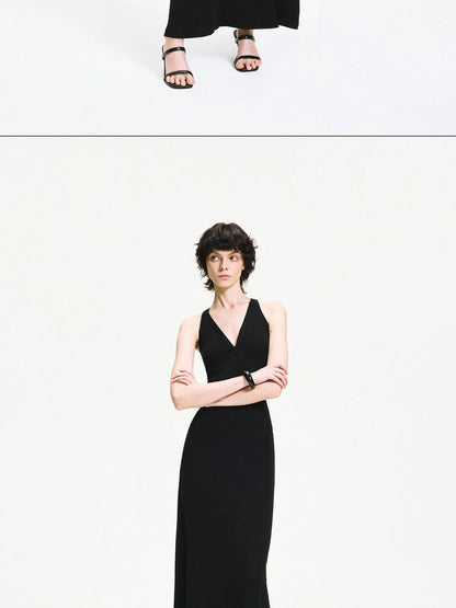kvkv Adjustable Zipper Ribbed Slim Fit Long Sports Dress