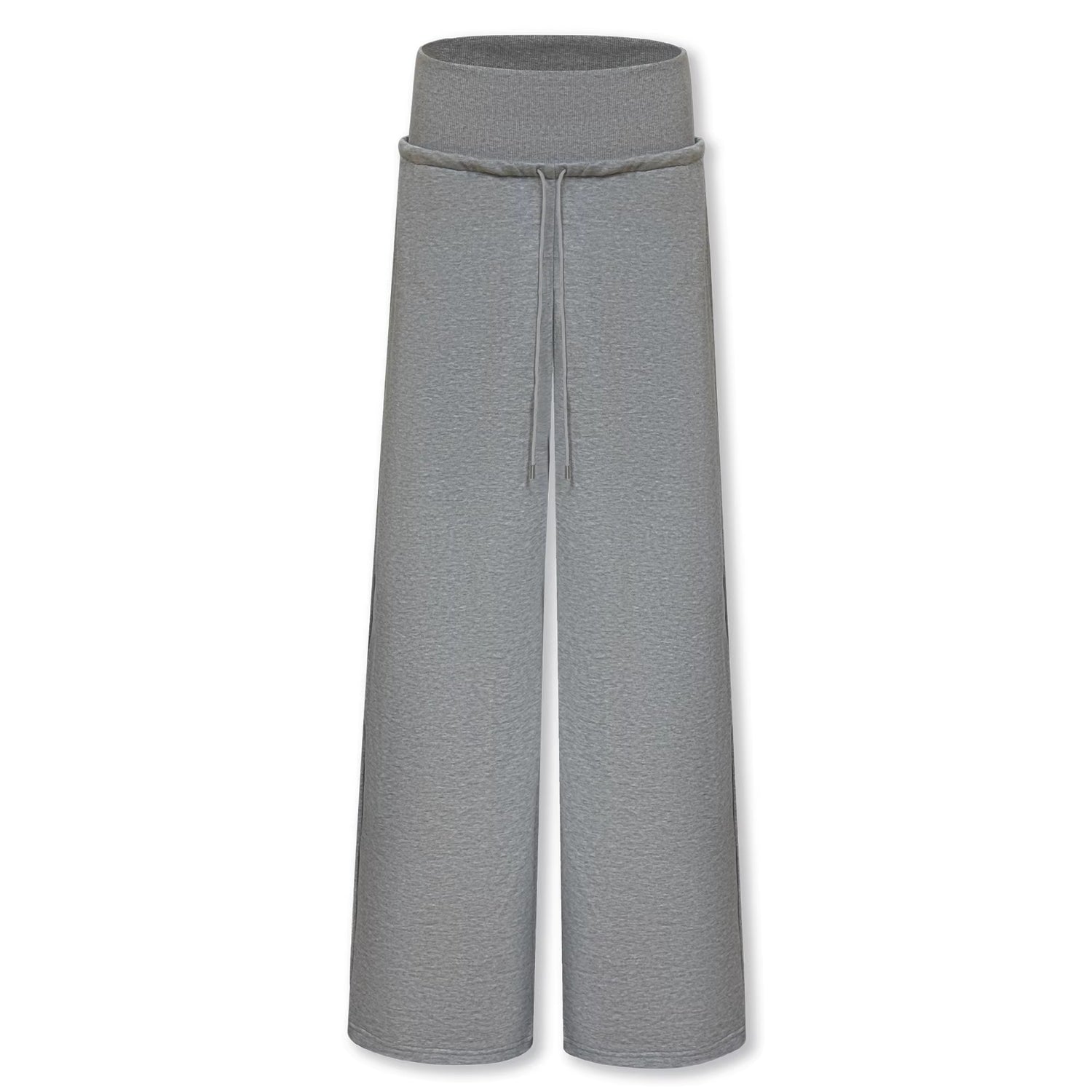 kvkv_Asymmetric_100_Percent_Cotton_Wide_Leg_Loose_Natural_Waist_Gray_Versatile_Pants_MISSTT