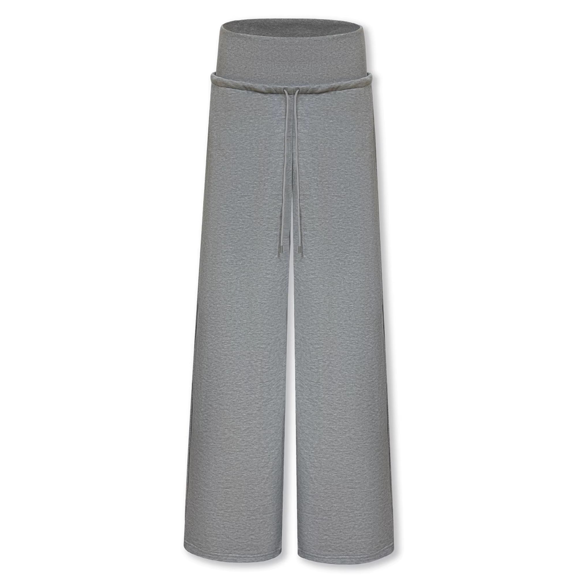 kvkv_Asymmetric_100_Percent_Cotton_Wide_Leg_Loose_Natural_Waist_Gray_Versatile_Pants_MISSTT