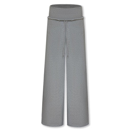 kvkv_Asymmetric_100_Percent_Cotton_Wide_Leg_Loose_Natural_Waist_Gray_Versatile_Pants_MISSTT