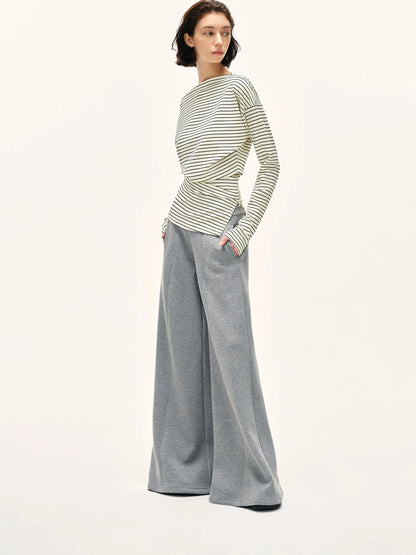 kvkv Asymmetric Black And White Striped T-shirt