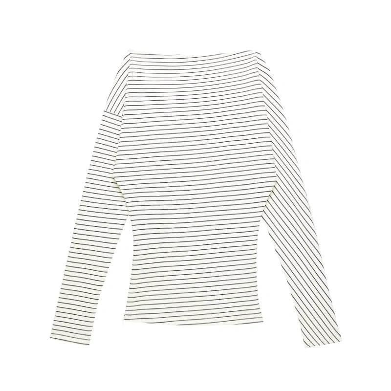 kvkv_Asymmetric_Black_And_White_Striped_T-shirt_MISSTT
