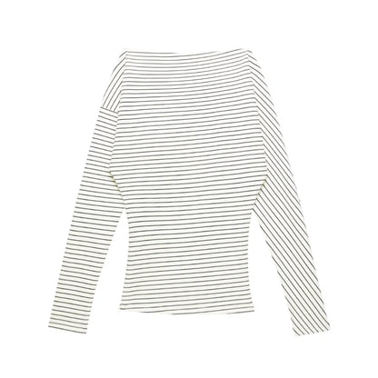 kvkv_Asymmetric_Black_And_White_Striped_T-shirt_MISSTT