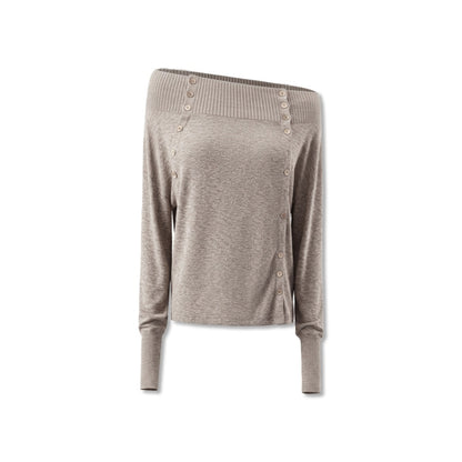 kvkv_Asymmetric_Button_Slouchy_Off_Shoulder_Women&