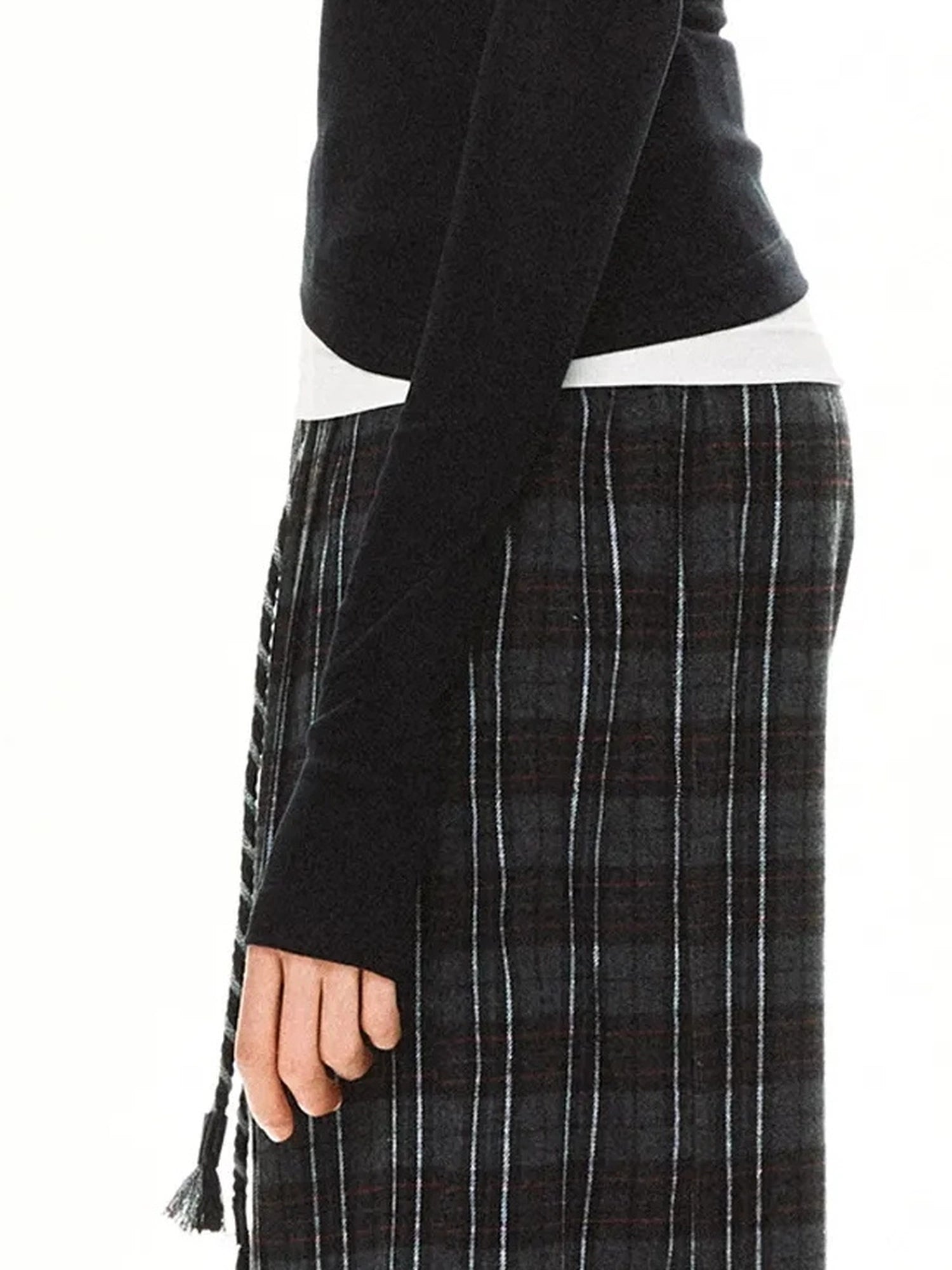 kvkv Asymmetric Mock Neck Modal Slim Fit Top