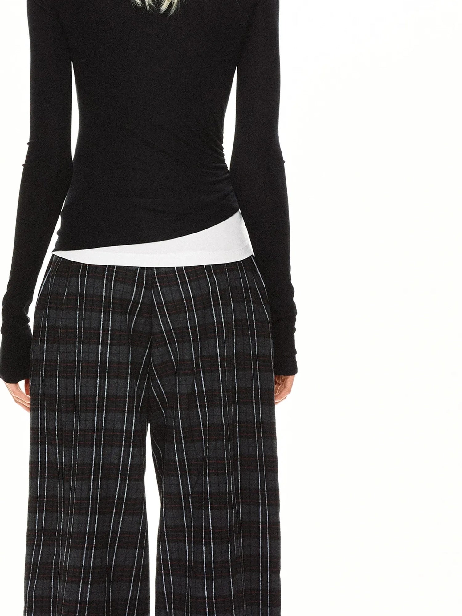 kvkv Asymmetric Mock Neck Modal Slim Fit Top