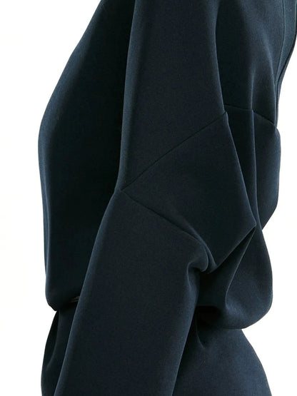 kvkv Asymmetric Off Shoulder Space Cotton Sweatshirt