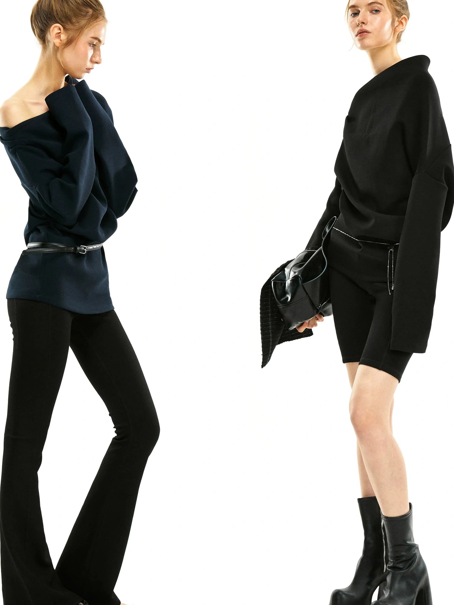 kvkv Asymmetric Off Shoulder Space Cotton Sweatshirt