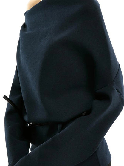 kvkv Asymmetric Off Shoulder Space Cotton Sweatshirt