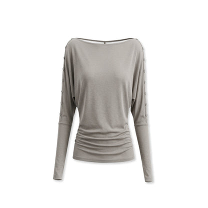 kvkv_Asymmetric_One_Shoulder_Open_Back_Button_Detail_Loose_Women&