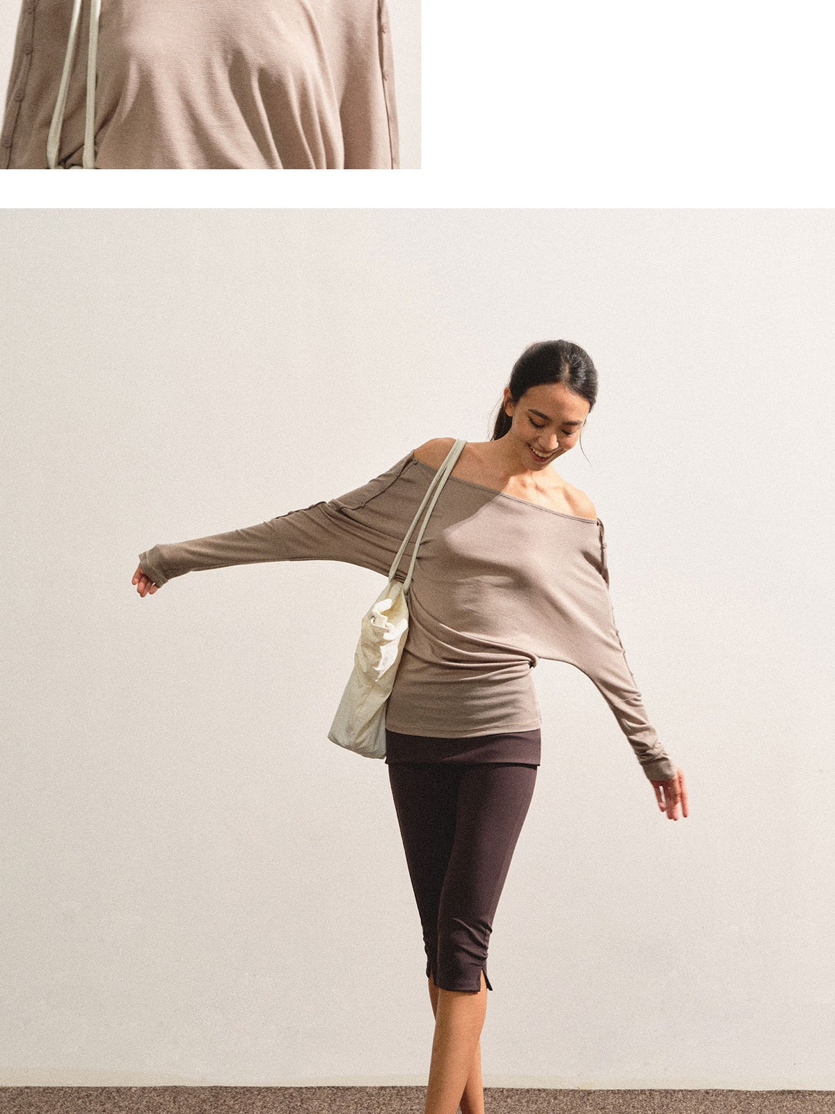 kvkv Asymmetric One Shoulder Open Back Button Detail Loose Women&