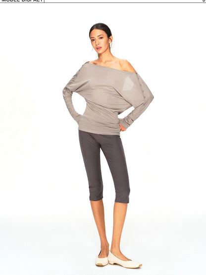 kvkv Asymmetric One Shoulder Open Back Button Detail Loose Women&