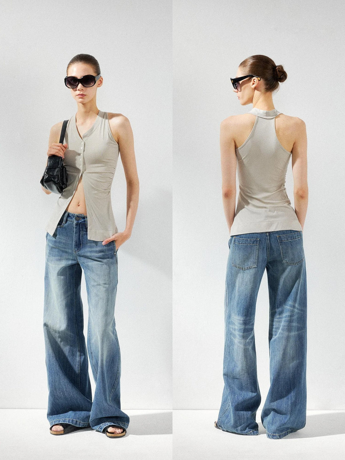 kvkv Asymmetric Pleated Lyocell Camisole Top