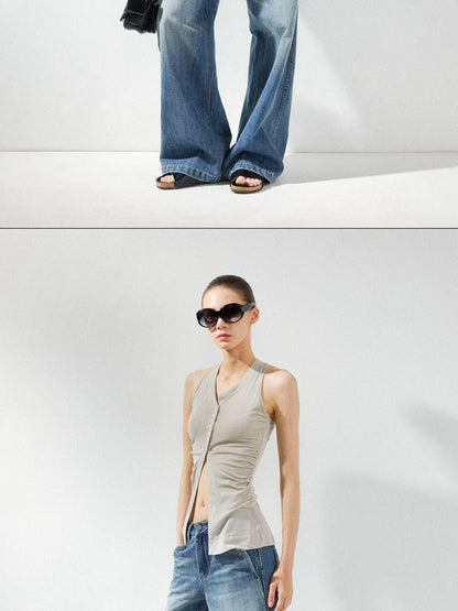 kvkv Asymmetric Pleated Lyocell Camisole Top