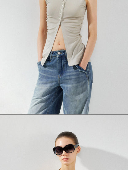 kvkv Asymmetric Pleated Lyocell Camisole Top