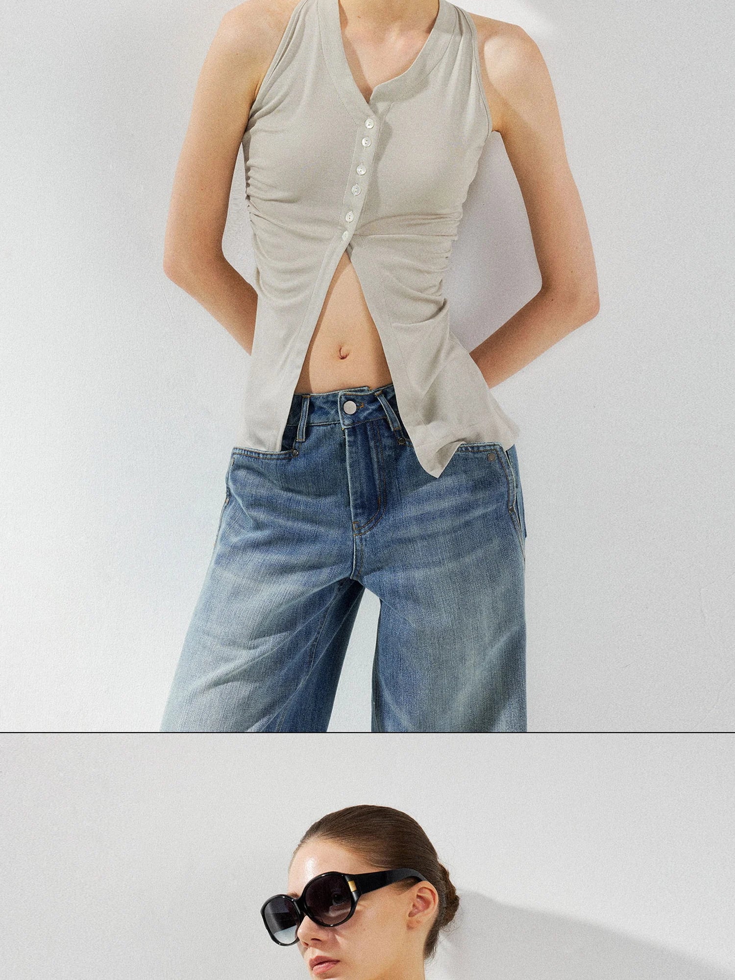 kvkv Asymmetric Pleated Lyocell Camisole Top