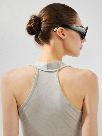 kvkv Asymmetric Pleated Lyocell Camisole Top