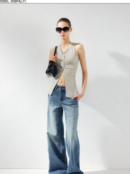 kvkv Asymmetric Pleated Lyocell Camisole Top
