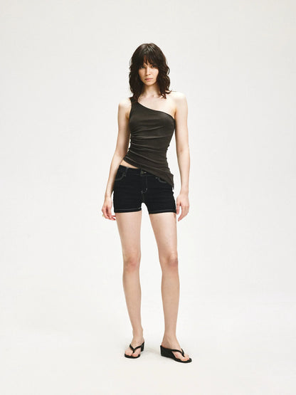 KVKV Yoga Clothing Brand - Asymmetric Single Shoulder Folded Yoga Top