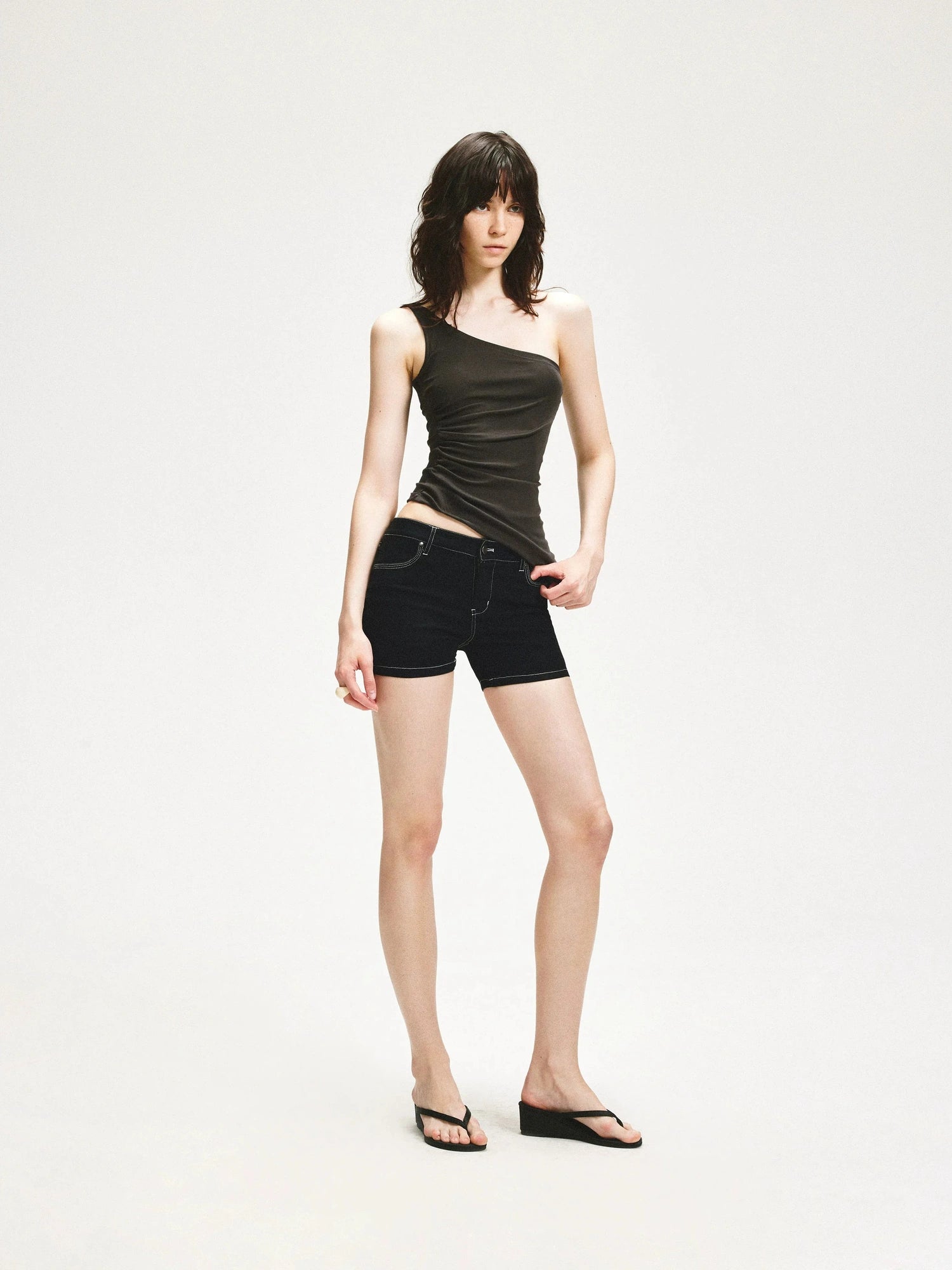 KVKV Yoga Clothing Brand - Asymmetric Single Shoulder Folded Yoga Top