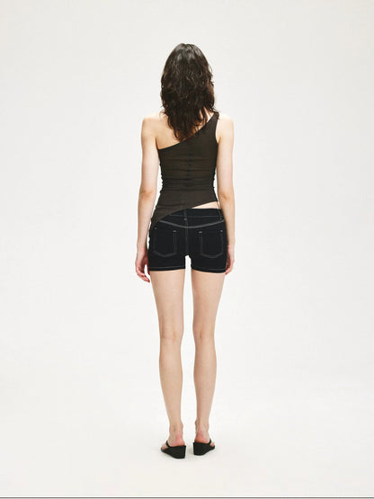 KVKV Yoga Clothing Brand - Asymmetric Single Shoulder Folded Yoga Top