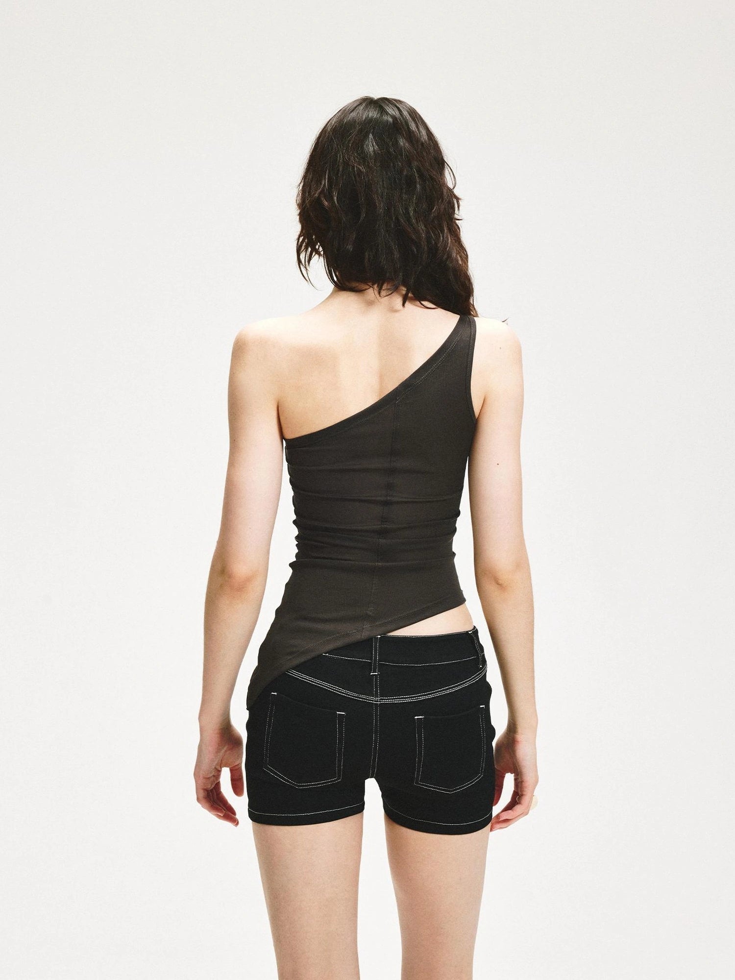 KVKV Yoga Clothing Brand - Asymmetric Single Shoulder Folded Yoga Top
