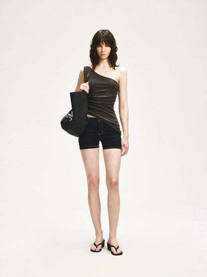 KVKV Yoga Clothing Brand - Asymmetric Single Shoulder Folded Yoga Top