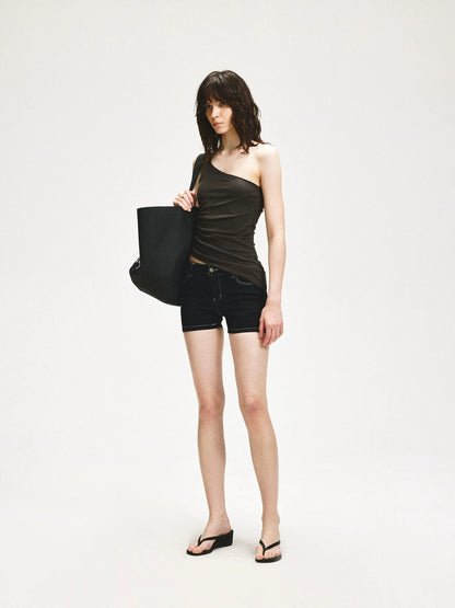 KVKV Yoga Clothing Brand - Asymmetric Single Shoulder Folded Yoga Top