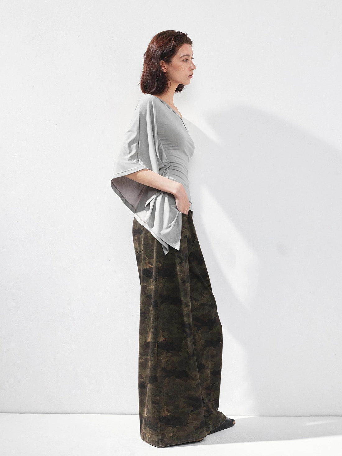 kvkv Asymmetric Sleeveless Single Shoulder Ribbed Top