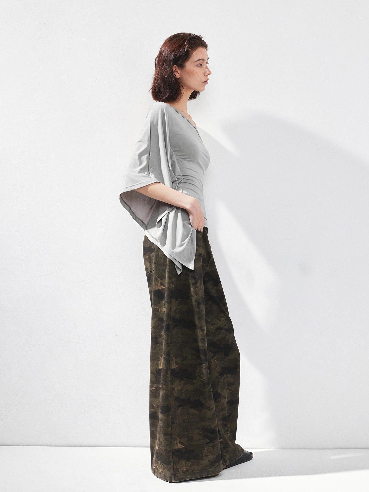 kvkv Asymmetric Sleeveless Single Shoulder Ribbed Top