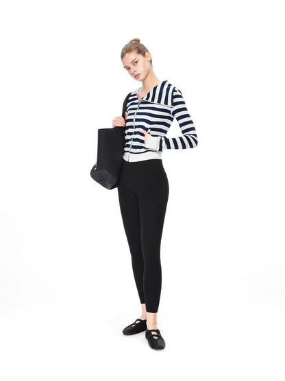 kvkv Asymmetric Stripe Hooded Sweatshirt