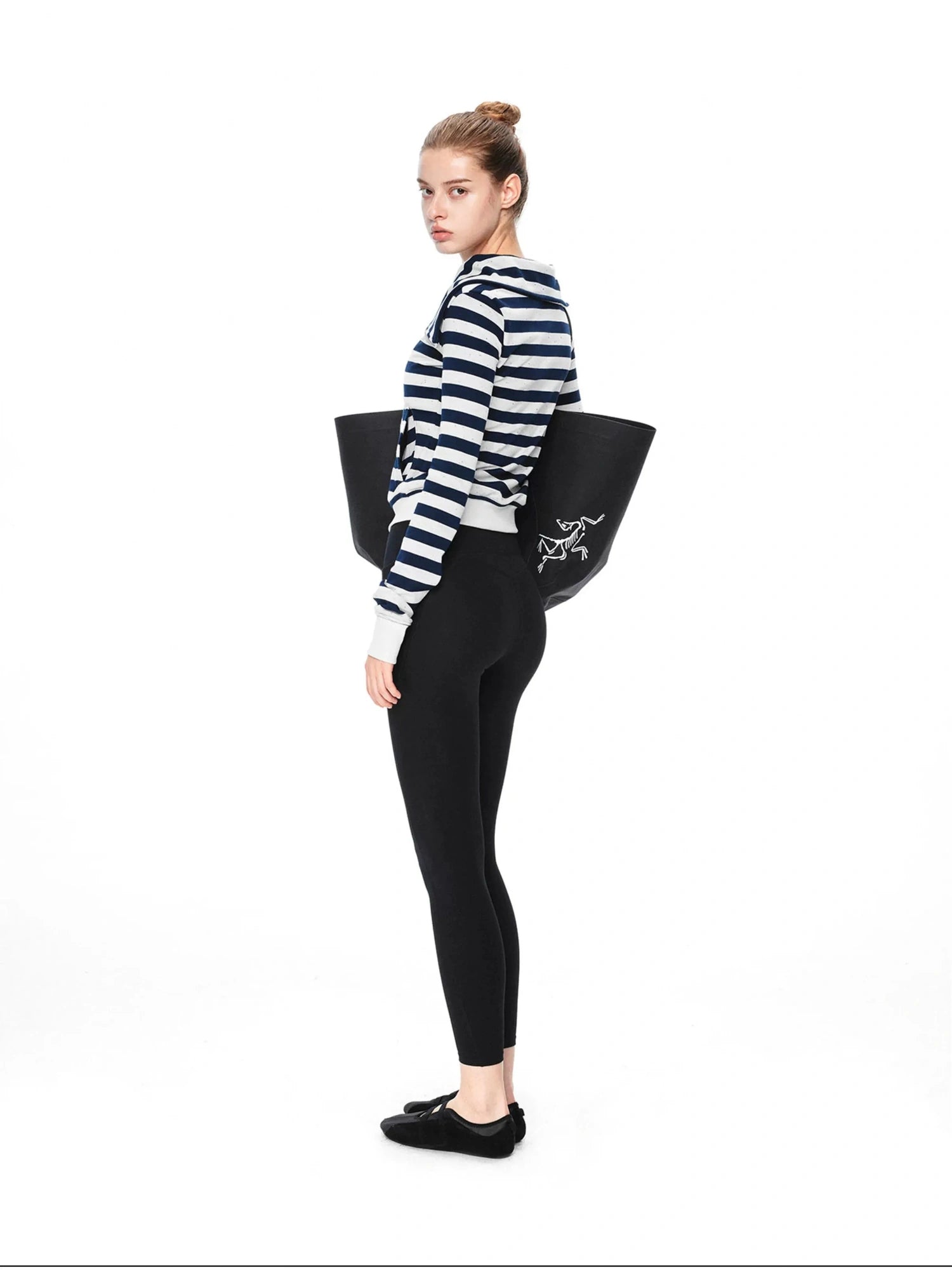 kvkv Asymmetric Stripe Hooded Sweatshirt