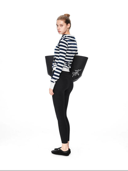 kvkv Asymmetric Stripe Hooded Sweatshirt