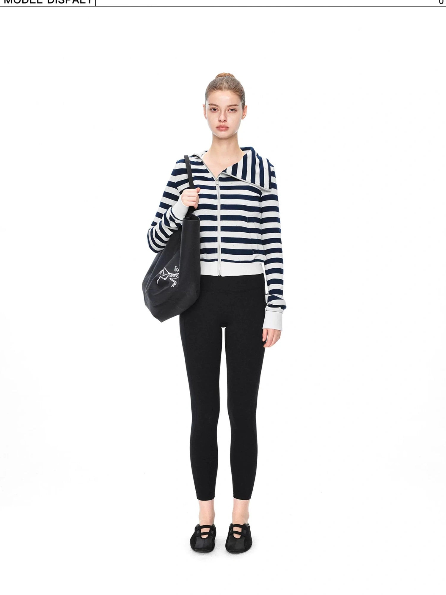 kvkv Asymmetric Stripe Hooded Sweatshirt