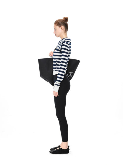 kvkv Asymmetric Stripe Hooded Sweatshirt