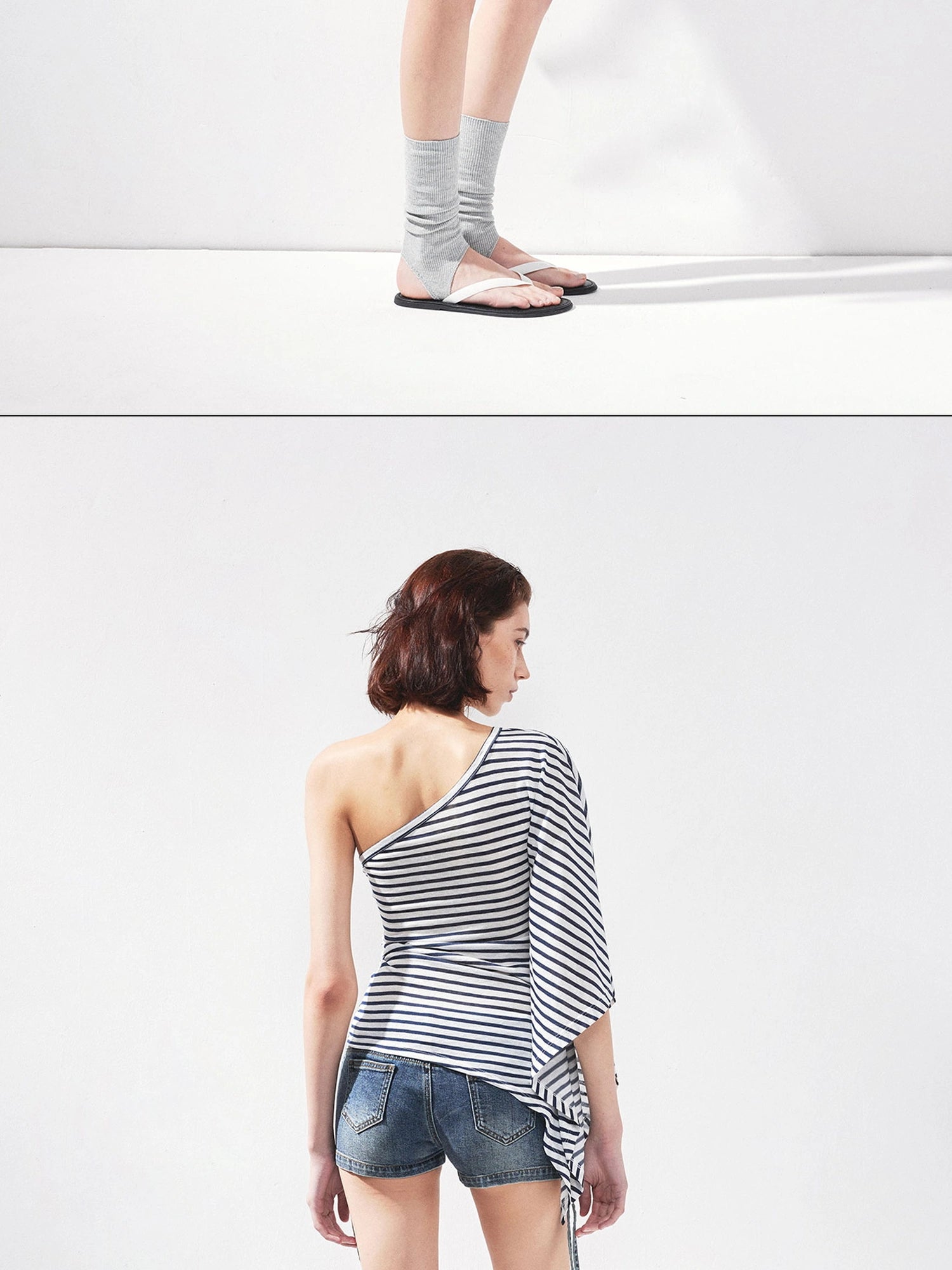 kvkv Asymmetric Stripe Sleeveless Top