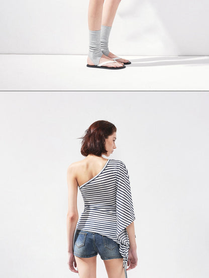 kvkv Asymmetric Stripe Sleeveless Top
